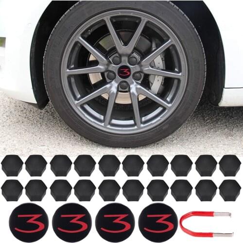 For Tesla Aluminum Model 3 Wheel Center Caps Hub Cover Screw Cap Logo Kit Decorative Tires Cap Modification Accessories