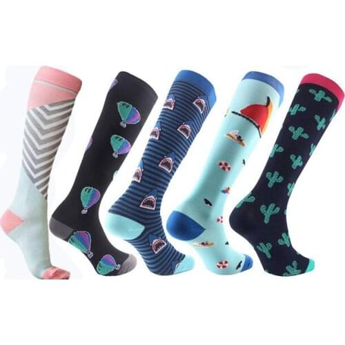 Compression Socks Nylon Outdoor Sports Running Men Women Socks Fit For Nurses Shin Splints Flight Travel Socks