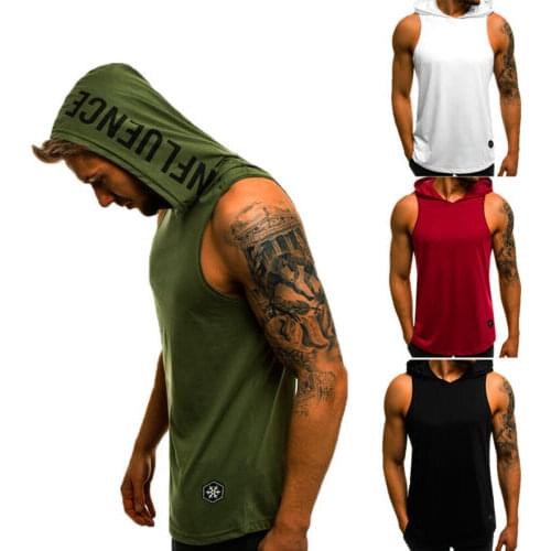 Summer New Fashion Hip Hop Street Wear Men Waistcoat Hooded Sweatshirt Hoodies Letter Sweatshirts Vest Tops Hoodie Clothes