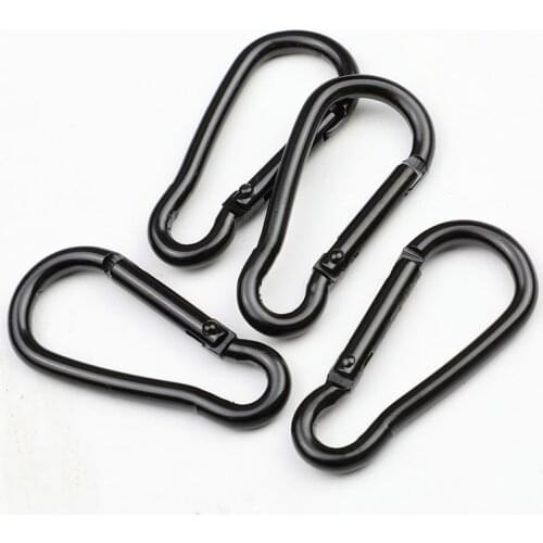 2020 New Hot Practical Black D Shaped Aluminum Alloy Carabiner Hook Keychain Climbing Equipment Karabiner Mosqueton
