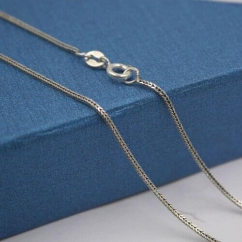 New Pure 925 Sterling Silver Necklace 1.2mm Wheat Link Chain Necklace 16"L