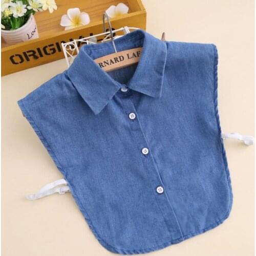 New Fashion Blue Jeans Color Fake Collar For Women Shirts Clothes Accessories Sweet False Collar Lady Style