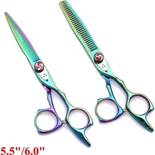 5.5 6 Hair Scissors Professional High Quality Hair Cutting Thinning Scissors Barber Scissors Hairdressing 440c Salon Tools 9017