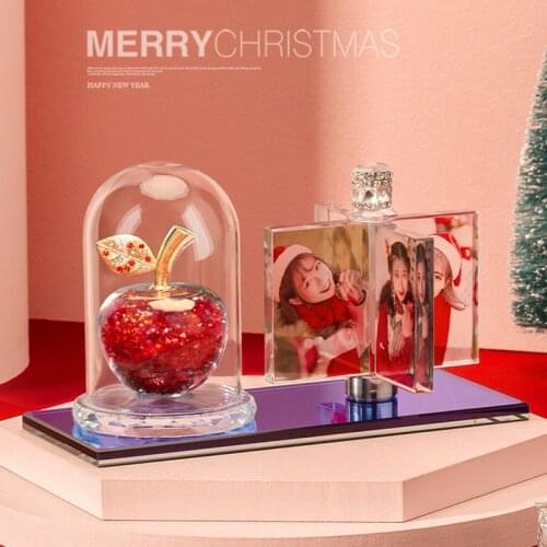 Personalized Crystal Glass Photo Frame Customized Photo Gift Christmas Mothers Day Gift Baby Photo Frame Glowing