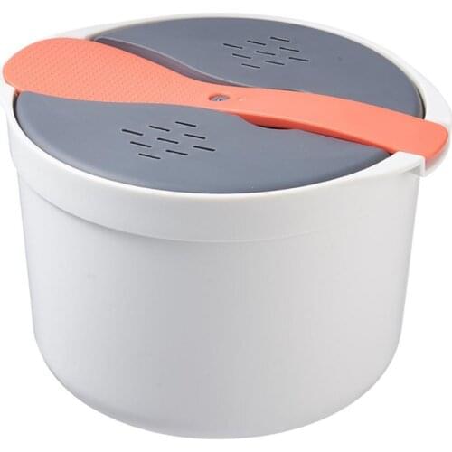 Portable Microwave Oven 2L Rice Cooker Multifunctional Steamer Hot Soup Cooking Bento Lunch Box Food Grade PP Steaming Utensils