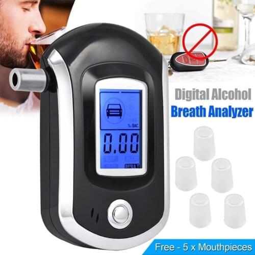 Portable Professional Breath Alcohol Meter Police Accurate Semiconductor Sensor Precise Alcohol Tester Digital LCD