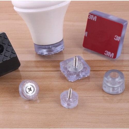 1Set Silicone Rubber Transparent / Black Furniture Anti-slip Mat Pad Increased Pad Floor Protection Cover For Sofa Table Chair
