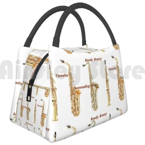 Cooler Lunch Bag Picnic Bag Describing 3 Saxophone Saxophone Reedy Brassy Serenading Me Serenading Alto