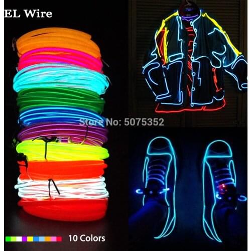 15M/20M Costume Shoes Decor 3.2mm Glow Neon EL Wire Rope 12V Neon Light Dance Party Events Decor LED Strip Flexible LED Cable