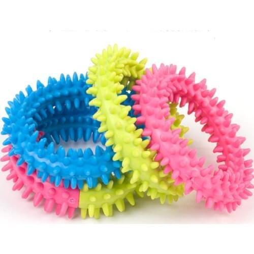 TPR Rubber Multicolor Thorn Ring Pet Toy Cat And Dog Quality Molar Environmental Cat And Dog Toy