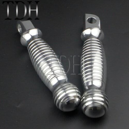 Universal Motorcycle Chrome Aluminum Footrest Footpegs Foot Pegs Pedal 10mm Mounting Hole For Harley Bobber Chopper Cafe Racer