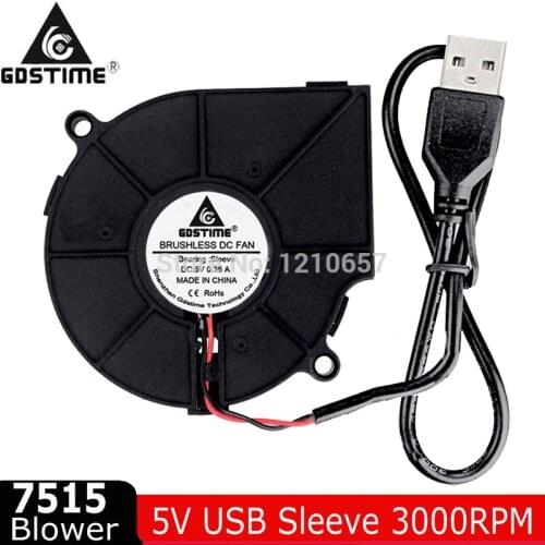 5 PCS LOT 7515 DC 5V USB 75x15mm 75mm 7cm 70mm Ventilation Axial Motor Cooling Blower Fan