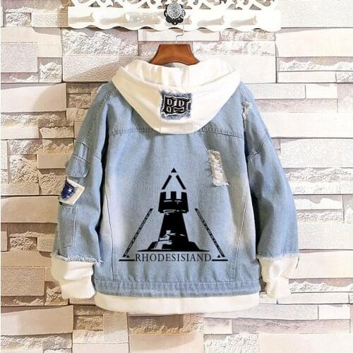 Anime Arknights Amiya 2 Pieces Jacket Cosplay Casual Denim Jacket Autumn Hooded Sweatshirt Unisex Outwear Coat