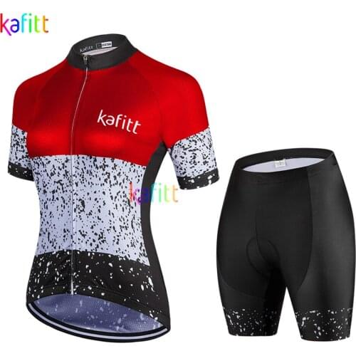 Kafitt Womens Short Sleeve Cycling Jersey Gel Pink Pad Breathable Bicycle Clothing Macaquinho Ciclismo Feminino Summer 5Colors