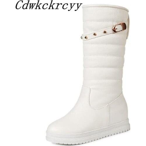 Women Boots Autumn and winter New style Non-slip Thick bottom Snow boots white thickening Cashmere Internal increase High Boots