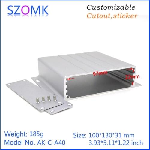10 pcs, 31*130*100mm aluminum extruded housing box szomk aluminum electronics device housing for aluminum junction box