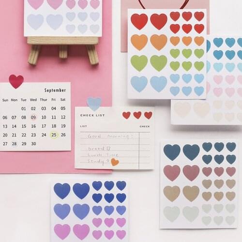 3sheets/pack Colorful Seal Ins Style Cute Love Heart Dot Decoration Scrapbooking Paper Stickers Stationery