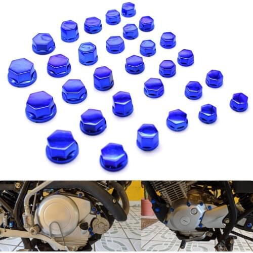 30Pcs/set Motorcycle Screw Nut Cover Cap Nut Bolt Decoration Chrome Plating plastic For Triumph Tiger 800 1050 Rocket III 675