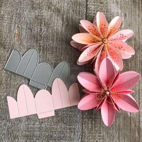 3D Folded Flower Metal Cutting Dies Embossing Stencils for DIY Scrapbooking Photo Album Decorative DIY Paper Cards Making Tool