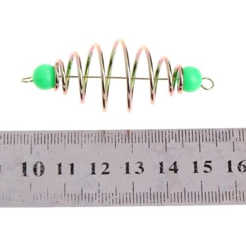 55KD 10 Pcs/Set Fishing Bait Spring Lure Inline Hanging Tackle Stainless Steel Feeder