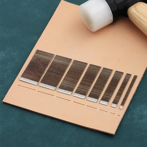 8pcs Leather Cutting Blade Mold Line Punching Tools Set Carving Knife 3-20mm Size Leather Die Craft Tools Wallet Spacing Puncher