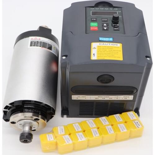80mm 1.5KW air-cooled spindle motor ER11 24000 rpm 1.5KW frequency inverter 13 pieces ER11