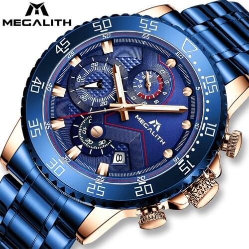 Big Sale MEGALITH New Sports Quartz Watch Men Top Brand Luxury Mens Watches Waterproof Chronograph Clock Relogio Masculino 8228