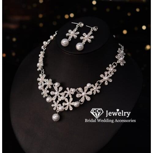CC Bridal Jewelry Set Earring Necklace 2pcs Wedding Jewelry Engagement Accessories for Women Necklaces Star Shape Party KC34