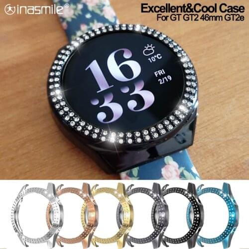 Bumper Frame Full Protective Case For Huawei watch GT 2e Stylish Diamond Screen Protector Cover For Huawei watch GT 2 GT2 46mm