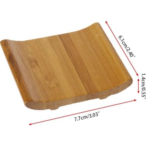 X7AB Natural Bamboo Soap Holder Dish Bathroom Shower Plate Stand Storage Box Rack