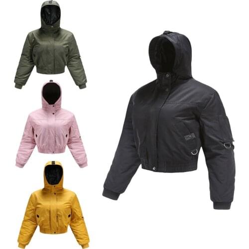 Women Padded Quilted Coat Winter Warm Cropped Short Jacket Coat