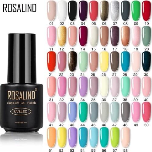 ROSALIND 7ml Gel Varnish Hybrid Nail Art Semi Permanent UV Gel Nail Polish Set For Manicure Soak Off Nail Extension Primer Nails