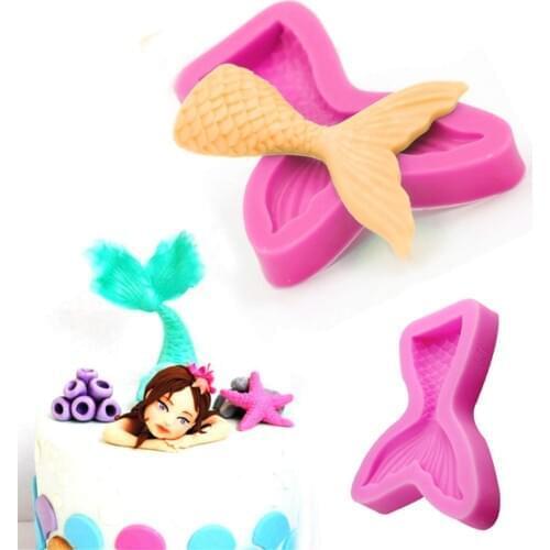 JX-LCLYL Fairy Mermaid Fish Tail Silicone Fondant Mould Cake Icing Sugar Paste Mold DIY