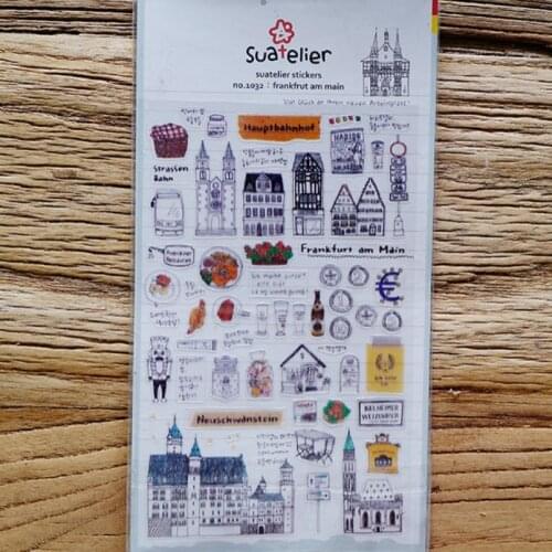 Korea Sonia Scrapbooking Sticker Frankfurt am Main Stationery DIY PVC Craft Decoration Home Supplies Suatelier Stickers