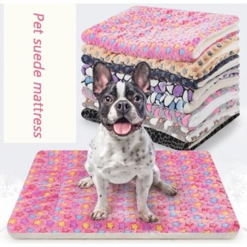 Pet Dog Mats Suede Dog Bed To Keep Warm Cat Bed Thicken Blanket Winter Kennel Cat House Sofa Puppy Sleeping Pad