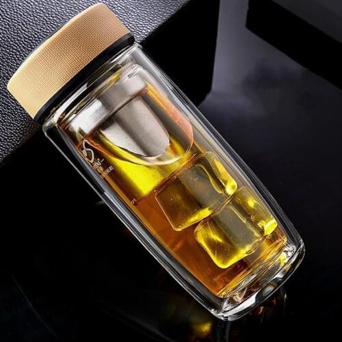 Creative Glass Water Bottle Infuser With Lid Filter Coffee Tea Brief Carafe Drinkware Adults Gift Outdoor Car Kettle Borosilica