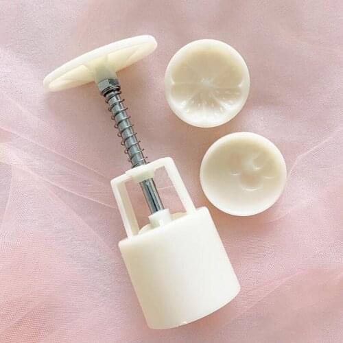 M17D Round Side Thickened 3D Mangosteen Shape Design Pattern Mung Bean Sorbet Snowy Mooncake Hand-pressing PP Material Moulds