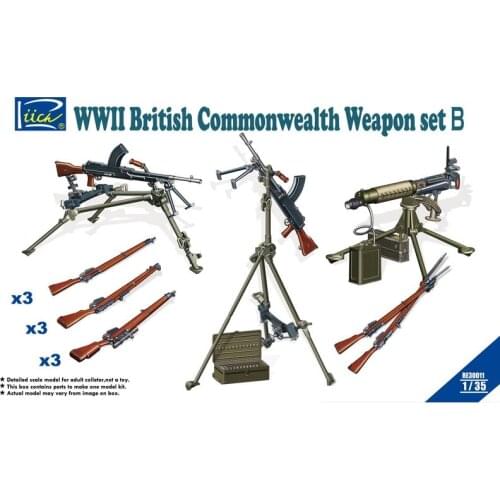 Riich Models RE30011 1/35 WWII British Commonwealth Weapon Set B - Scale Model Kit