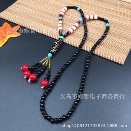 New Nine Eye Tibet Dzi Pendant Drop Choker Nacklace Natural Stone Materials Fashionable Style Tibet Heaven Bead Bring Good Luck