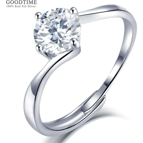Luxury Women Moissanite Ring Pure 100% 925 Sterling Silver Ring Anniversary Valentines Jewelry Gift For Office Lady