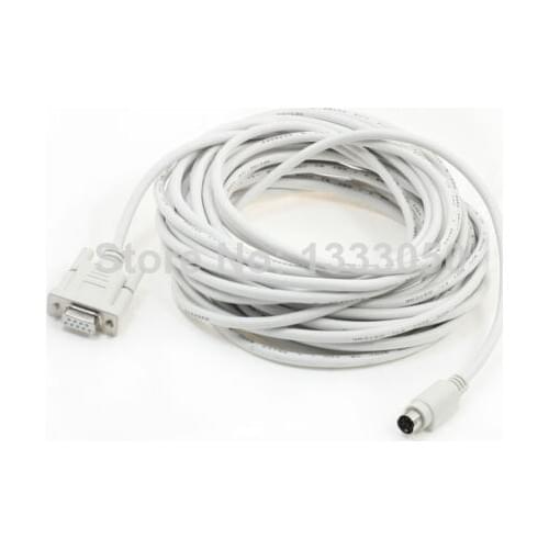 RS232 DB9 Female to 6P Mini Din Male PLC Programming Cable 32.8Ft 10 Meter