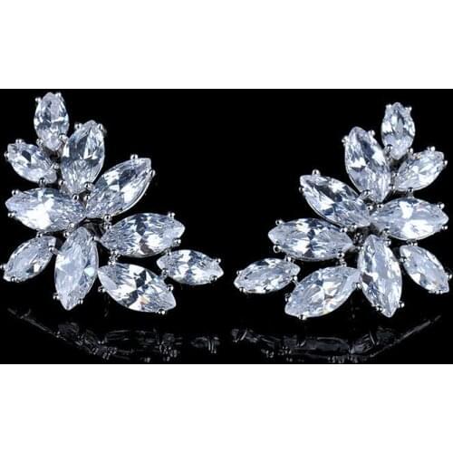 Delicate Large zircon Stud Earrings,Trendy Style Classic Swiss Cubic Zirconia Jewelry,Stud Earrings For Woman GLE0537