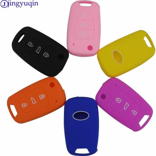 3 Button Flip Folding Silicone Key Case Cover for Kia RIO K2 K3 K5 Sportage Sorento Hyundai I20 IX20 I30 I35 IX35 Solaris Vernaa