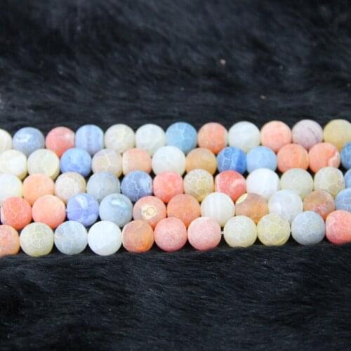 Loose Necklace Mix Fire Dragon Veins Beads Nature Frost Onyx Gems Stone Beads 8mm Charms Beads Best Choice Gifts