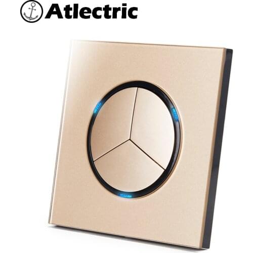 Atlectric Light switch 1 2 3 4 Gang 1 2 Way EU FR Universal Socket Dual USB RJ45 RJ11 HDMI 20A Outlet 86 172 Type Glass Panel