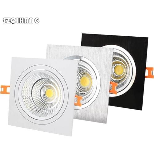 Dimmable LED Downlight 20W 15W 10W 110V 220V Square COB Led Ceiling Recessed Plafond Dimming LED Spot Light Indoor Light