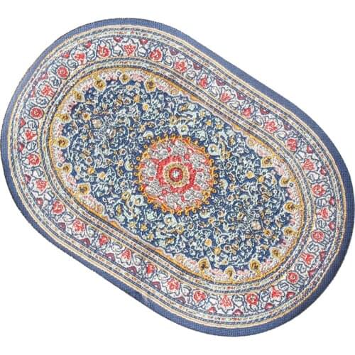 1/12 Miniatures Carpet Oval Woven Carpet Turkish Furniture Decoration