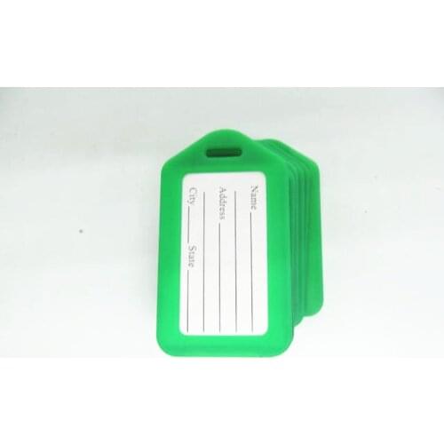 10 pcs Plastic Travel Accessories Square-shape Luggage tag / Identifier with Name Card (10 Green)