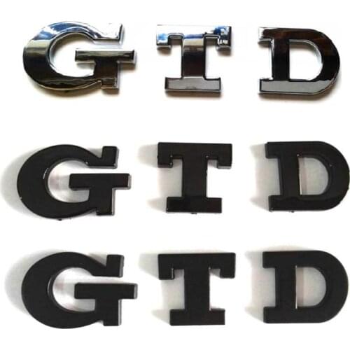 100pcs/lot NEW ABS Small GTD Car Emblem Badge Sticker Logo