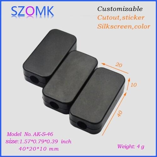 20 pieces a lot, szomk plastic project box 40*20*10mm diy plastic case outlet box plastic enclosure box for electronics project